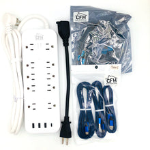 Load image into Gallery viewer, ⚡Heavy Duty 3000-Joule 10-Outlet 4-USB 🔥Fire Safe Surge Protector with outlet saver power cord and USB charge cables
