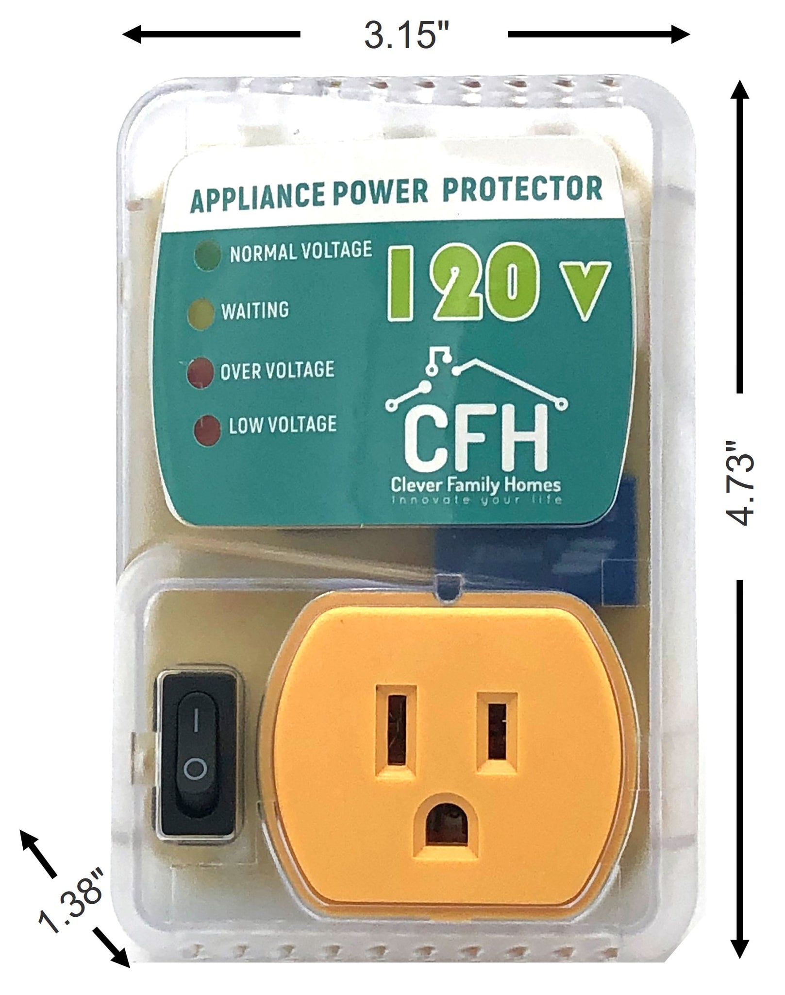  Protector, Single Outlet Power Voltage Protector Home Appliance  Plug in Protector Overload Protection Electronic Protector for Refrigerator  : Electronics