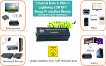 Load image into Gallery viewer, ⚡ Ethernet Gigabit (POE++, POE+, POE, non-POE) Surge Protector Kit with CAT 6a Jumper Cable and Ground Wire
